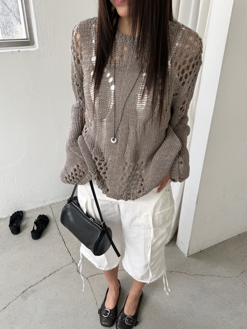 ACME韓國東大門代購女士新款職業26春夏熱賣針織衫鉤針編織ACME針織衫