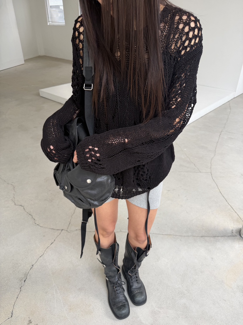 ACME韓國東大門代購女士新款職業26春夏熱賣針織衫鉤針編織ACME針織衫