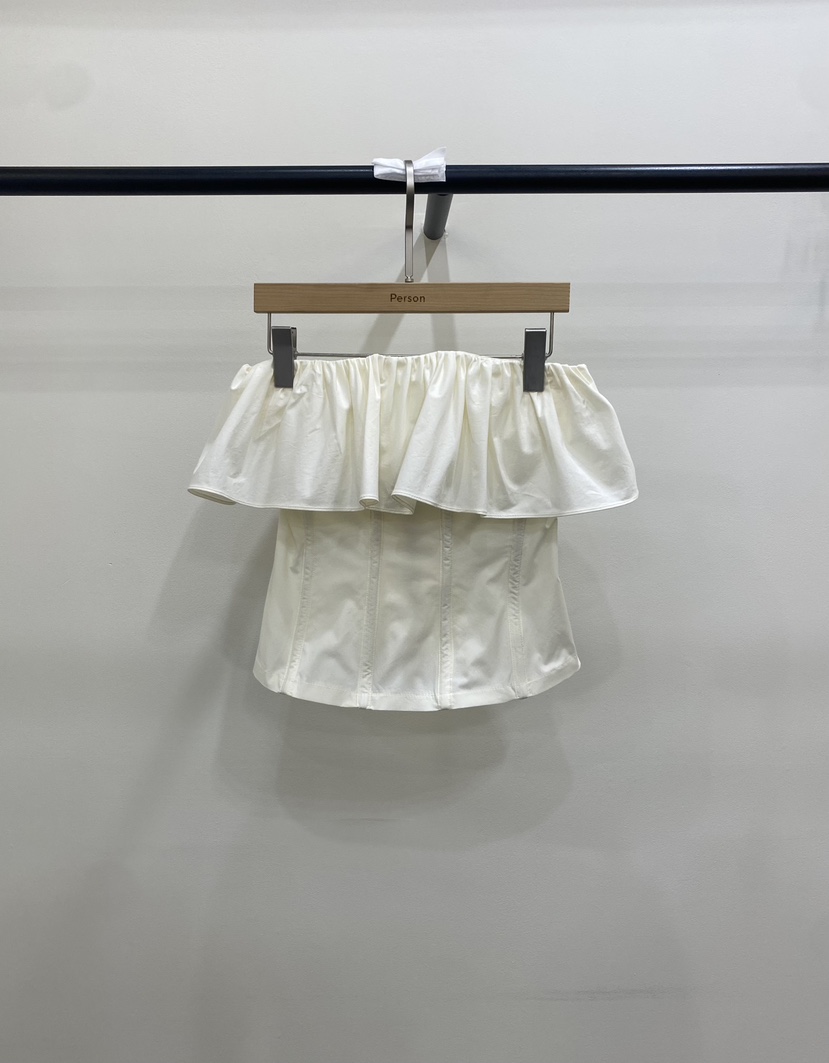 PERSON韓國直郵實拍女裝新品職業26春夏吊帶背心金屬絲褶皺PERSON吊帶/背心圖色2