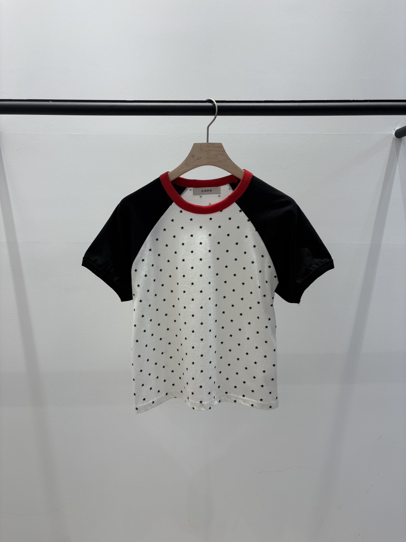 LAIVE韓國代購女裝新款26春夏人氣休閑職業推薦時尚熱賣T恤LAIVET恤圖色1