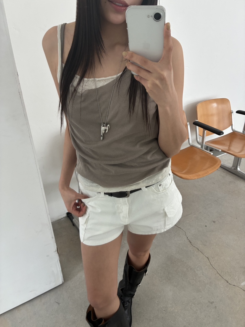 ACME韓國直郵實拍女裝新款職業熱賣26春夏人氣吊帶背心褶皺ACME吊帶/背心