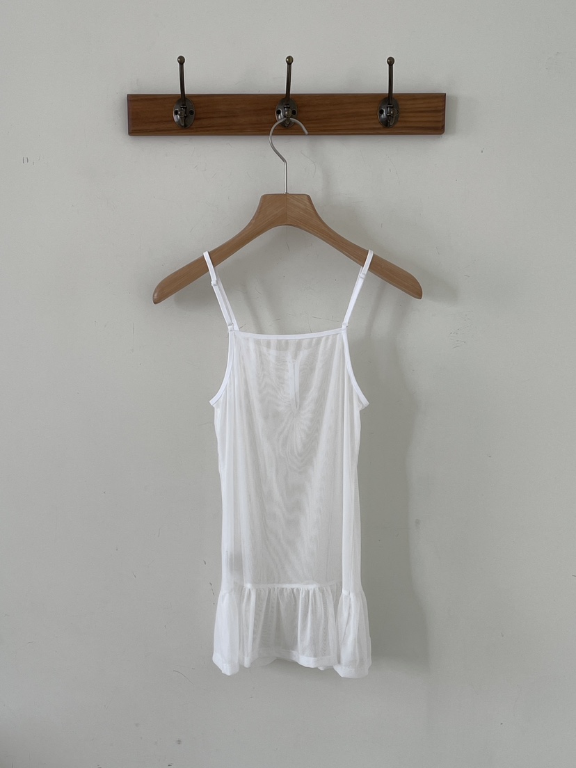 3 ANOTHER韓國東大門代購女裝新品熱賣吊帶背心網眼褶皺3 ANOTHER吊帶/背心