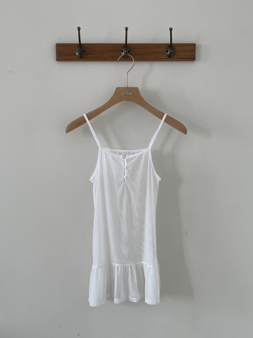 3 ANOTHER韓國東大門代購女裝新品熱賣吊帶背心網眼褶皺3 ANOTHER吊帶/背心圖色1