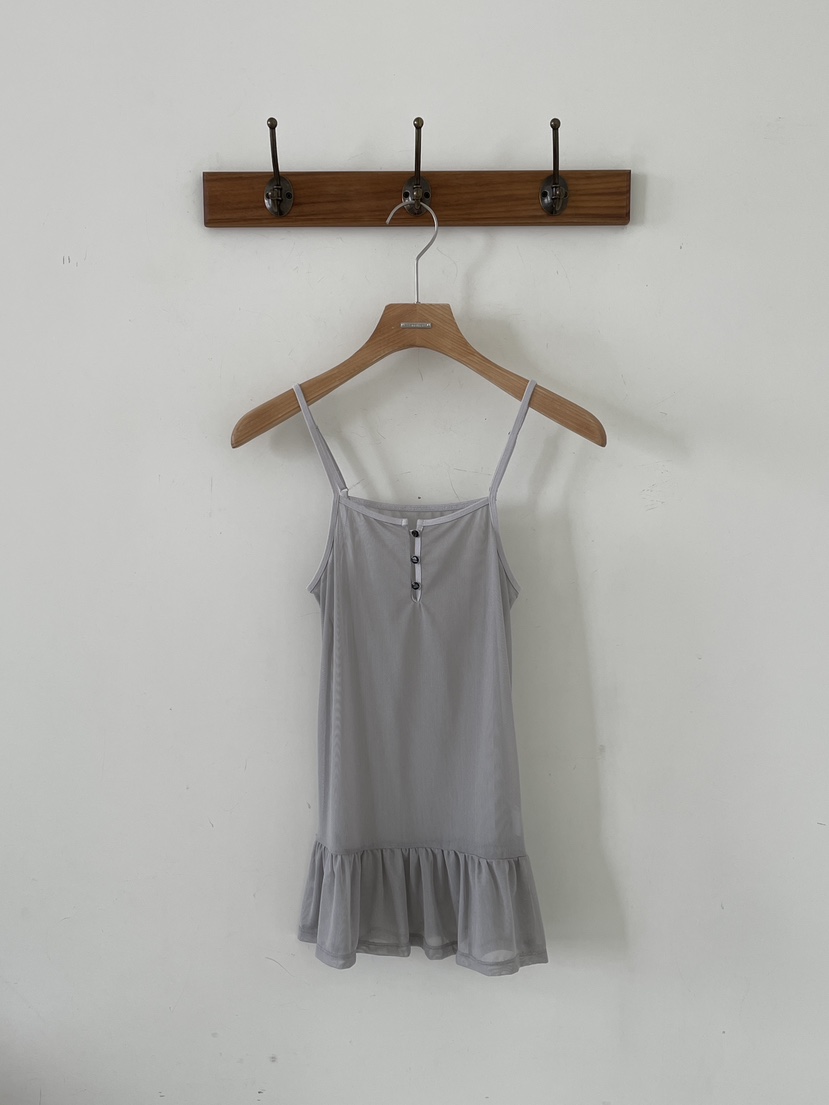 3 ANOTHER韓國東大門代購女裝新品熱賣吊帶背心網眼褶皺3 ANOTHER吊帶/背心圖色3