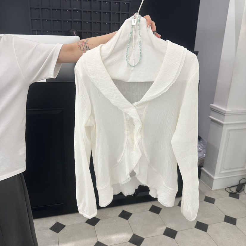 ETER韓國直郵女士新款推薦職業熱賣休閑時尚人氣襯衫蕾絲衫eter/VERSO襯衫/蕾絲衫圖色3白色