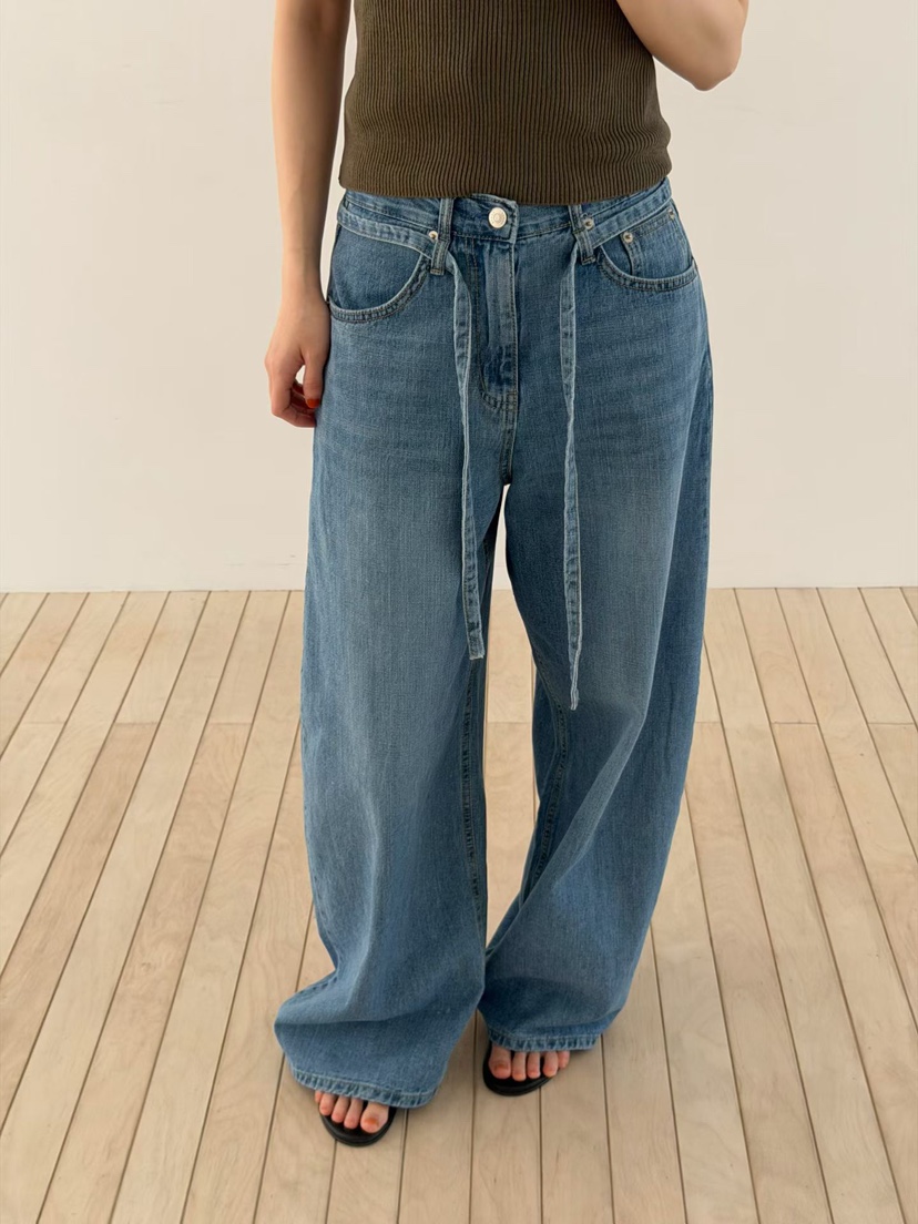 ARKIE/TAF韓國直郵實拍女裝新品時尚休閑人氣牛仔褲含腰帶ARKIE/TAF牛仔褲