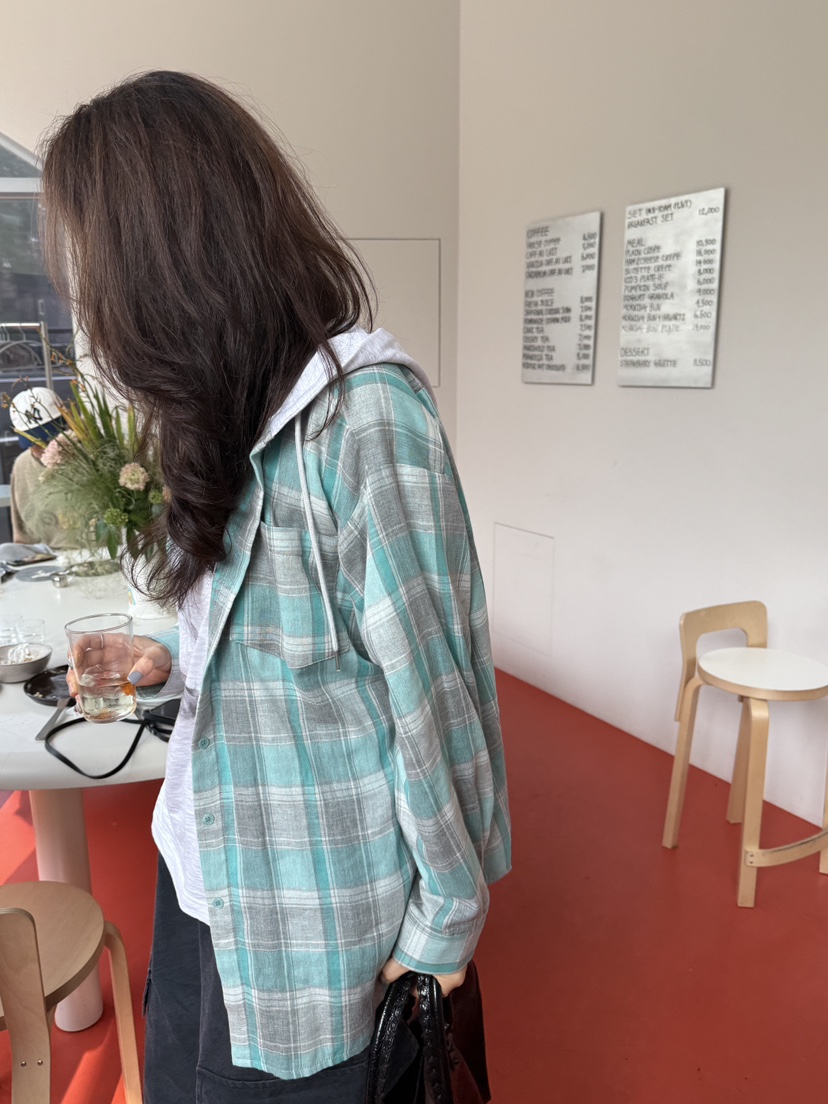 LE AVE韓國直郵實拍女裝新款職業休閑人氣襯衫蕾絲衫兜帽LE AVE襯衫/蕾絲衫