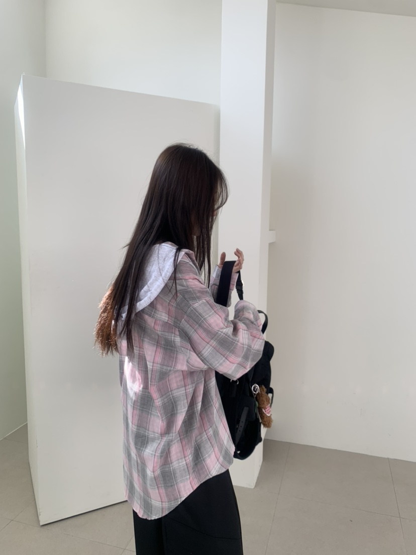 LE AVE韓國直郵實拍女裝新款職業休閑人氣襯衫蕾絲衫兜帽LE AVE襯衫/蕾絲衫