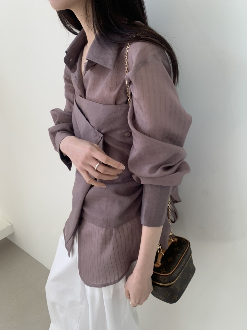 LE AVE韓國直郵實拍女裝新品職業熱賣推薦休閑襯衫蕾絲衫LE AVE襯衫/蕾絲衫