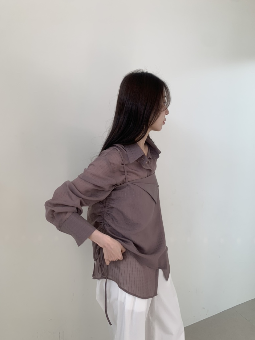 LE AVE韓國直郵實拍女裝新品職業熱賣推薦休閑襯衫蕾絲衫LE AVE襯衫/蕾絲衫