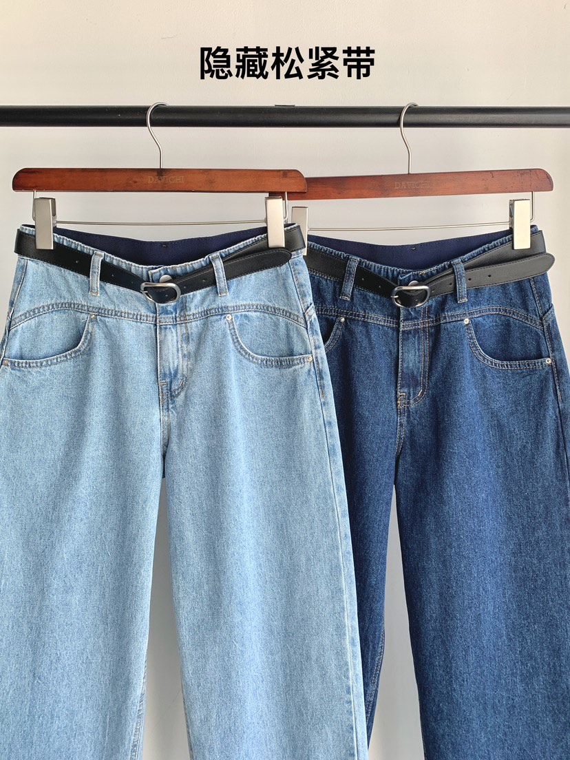 DAVICHI/D.SECOND韓國直郵實拍女士新品休閑牛仔褲含隨機腰帶DAVICHI/D.SECOND牛仔褲