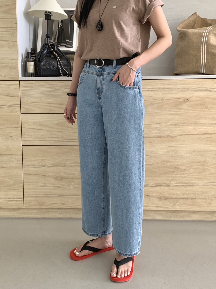 DAVICHI/D.SECOND韓國直郵實拍女士新品休閑牛仔褲含隨機腰帶DAVICHI/D.SECOND牛仔褲