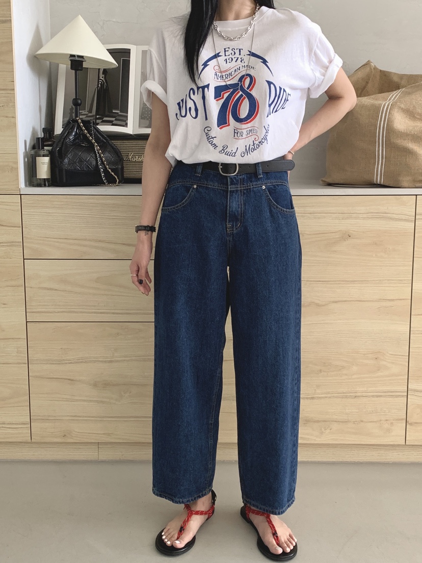 DAVICHI/D.SECOND韓國直郵實拍女士新品休閑牛仔褲含隨機腰帶DAVICHI/D.SECOND牛仔褲