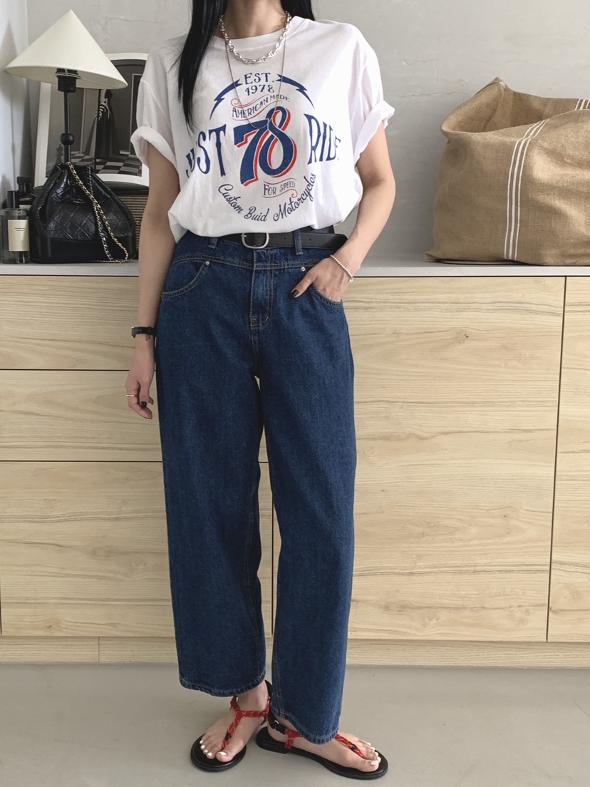 DAVICHI/D.SECOND韓國直郵實拍女士新品休閑牛仔褲含隨機腰帶DAVICHI/D.SECOND牛仔褲