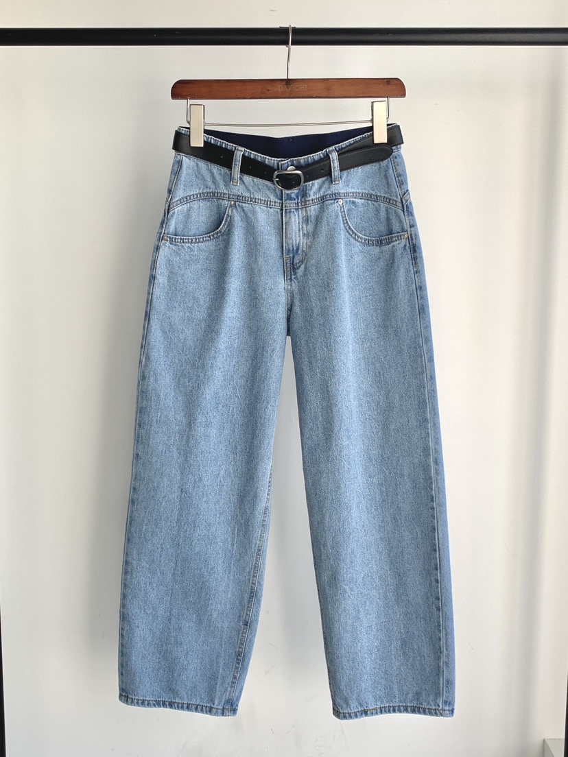 DAVICHI/D.SECOND韓國直郵實拍女士新品休閑牛仔褲含隨機腰帶DAVICHI/D.SECOND牛仔褲圖色1