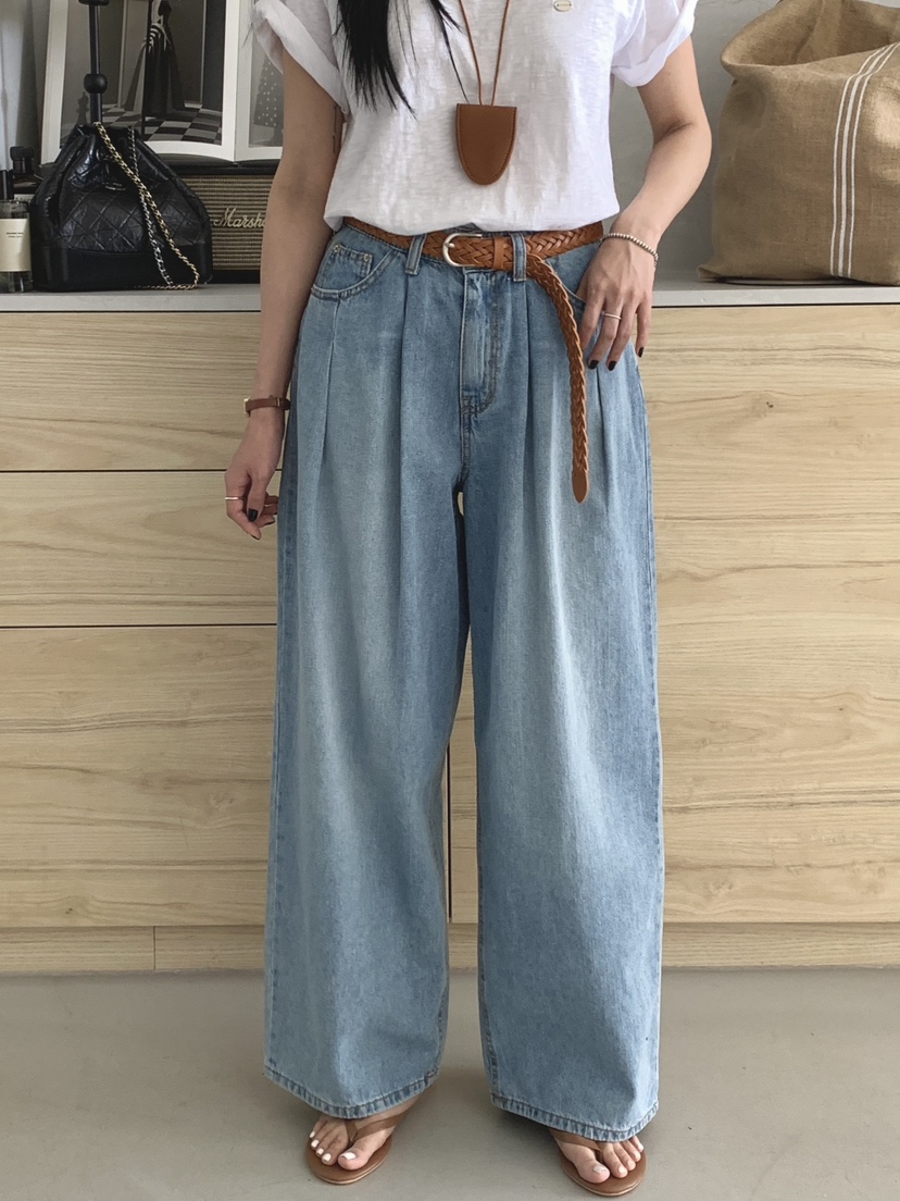 DAVICHI/D.SECOND韓國東大門直郵女裝新品推薦牛仔褲含腰帶DAVICHI/D.SECOND牛仔褲