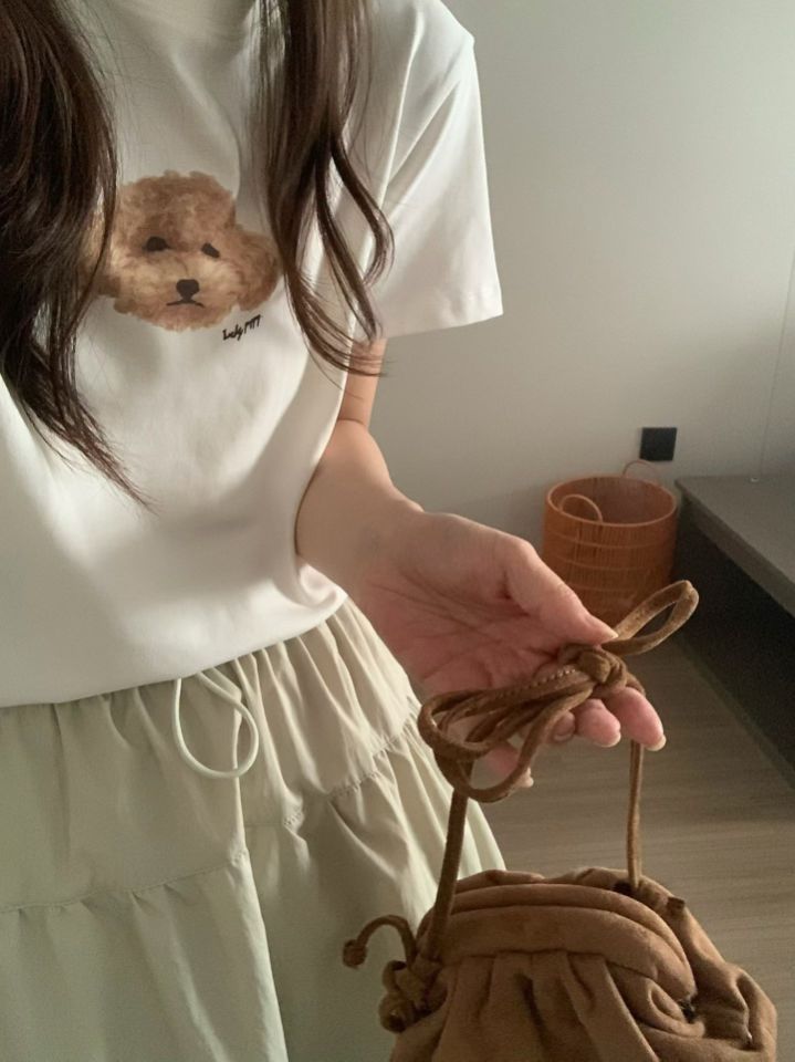 STAY HERE韓國直郵女士新品熱賣26春夏休閑職業人氣T恤鴨STAY HERET恤