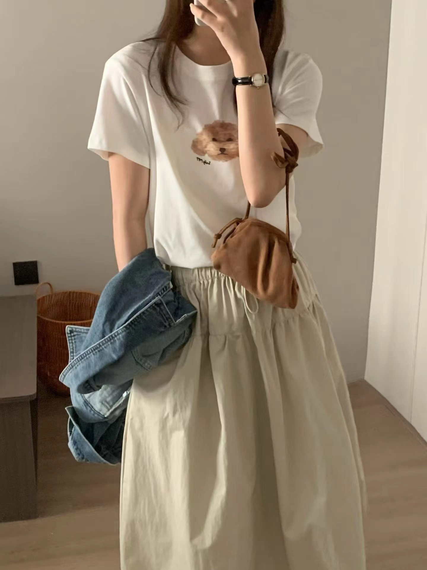 STAY HERE韓國直郵女士新品熱賣26春夏休閑職業人氣T恤鴨STAY HERET恤圖色1