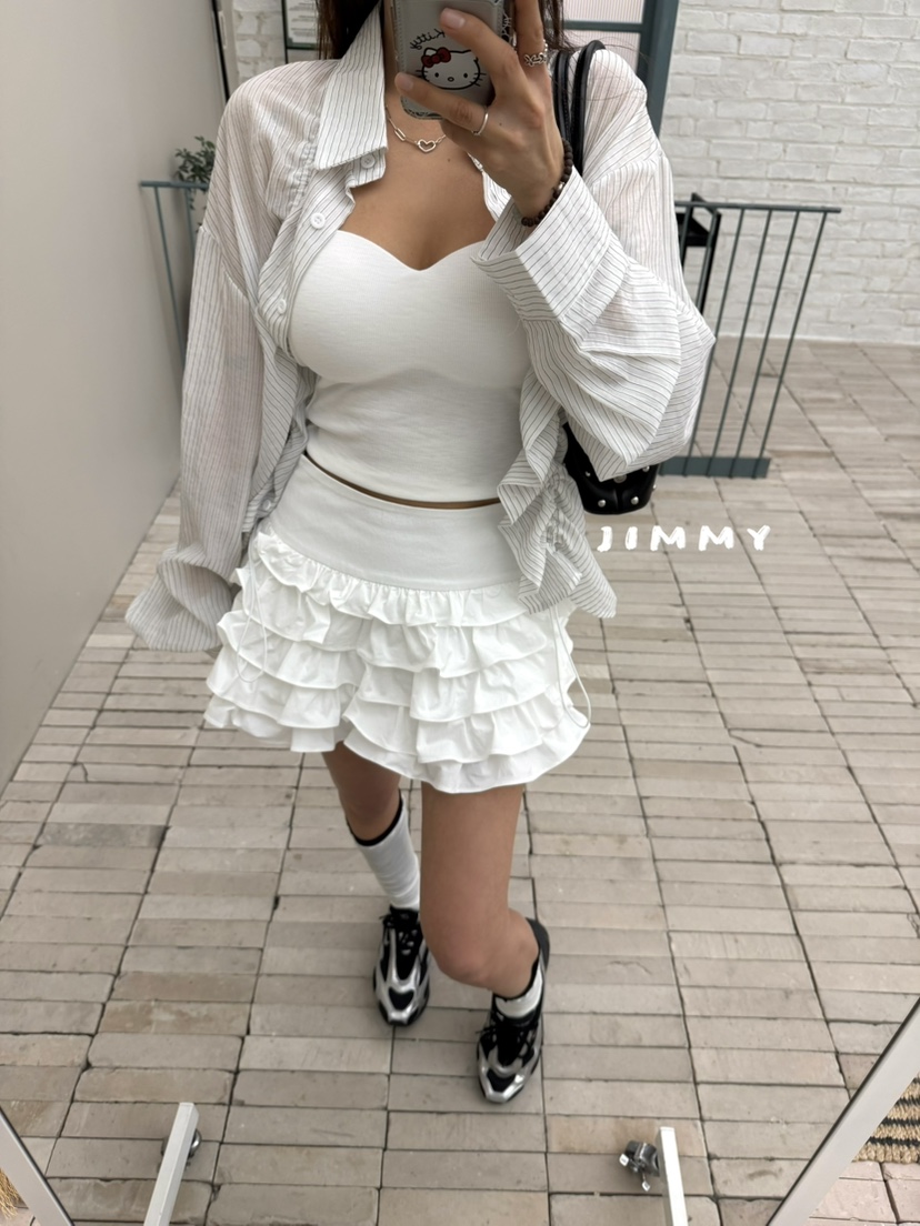 JIMMY韓國東大門直郵女裝新款休閑時尚26春夏襯衫蕾絲衫褶皺JIMMY/REMAKE襯衫/蕾絲衫圖色3