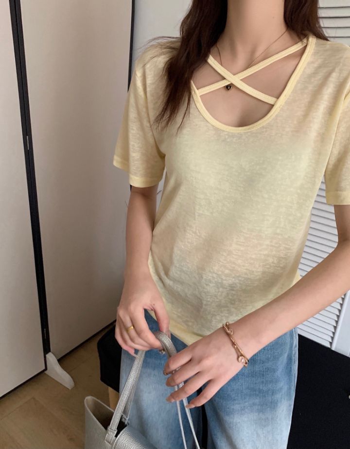 STAY HERE韓國東大門直郵女士新款時尚人氣26春夏T恤U領STAY HERET恤圖色3