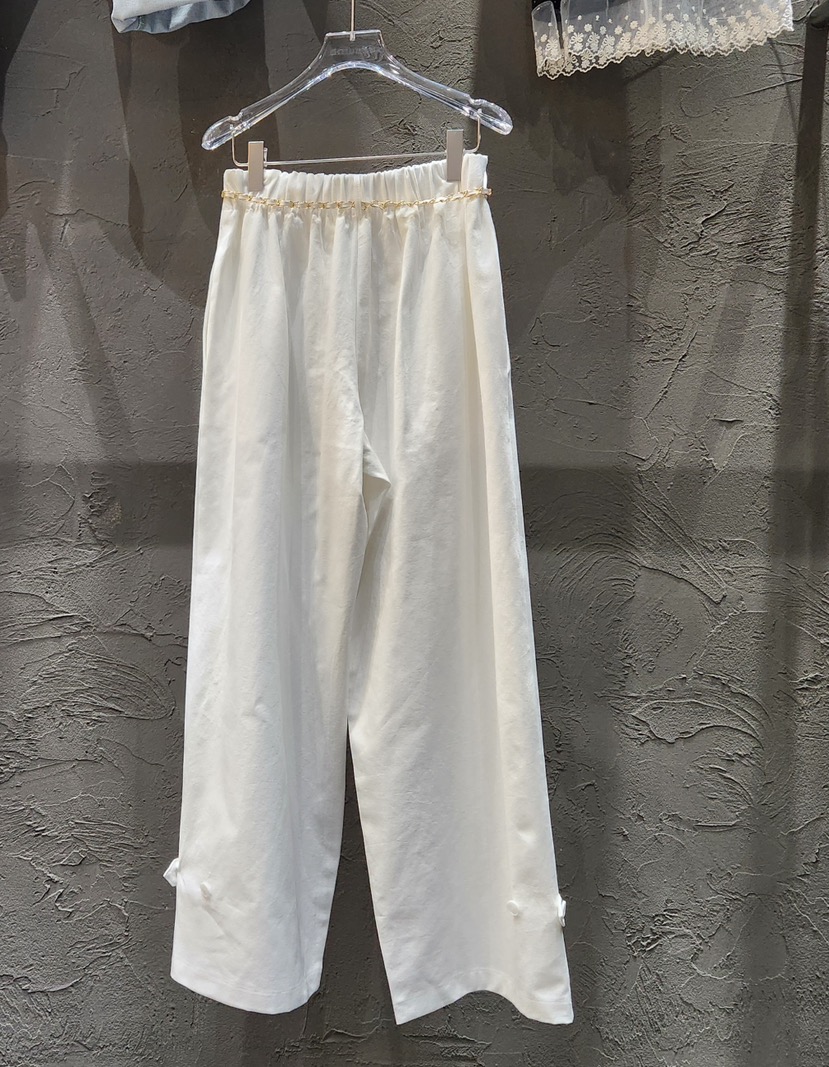 BLACK RIBBON-A韓國直郵女士新款26春夏休閑褲含腰帶褶裥BLACK RIBBON-A休閑褲