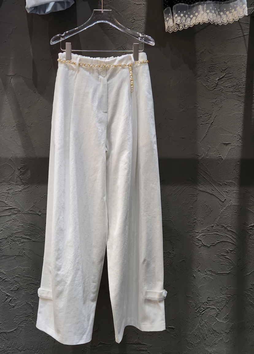 BLACK RIBBON-A韓國直郵女士新款26春夏休閑褲含腰帶褶裥BLACK RIBBON-A休閑褲圖色1