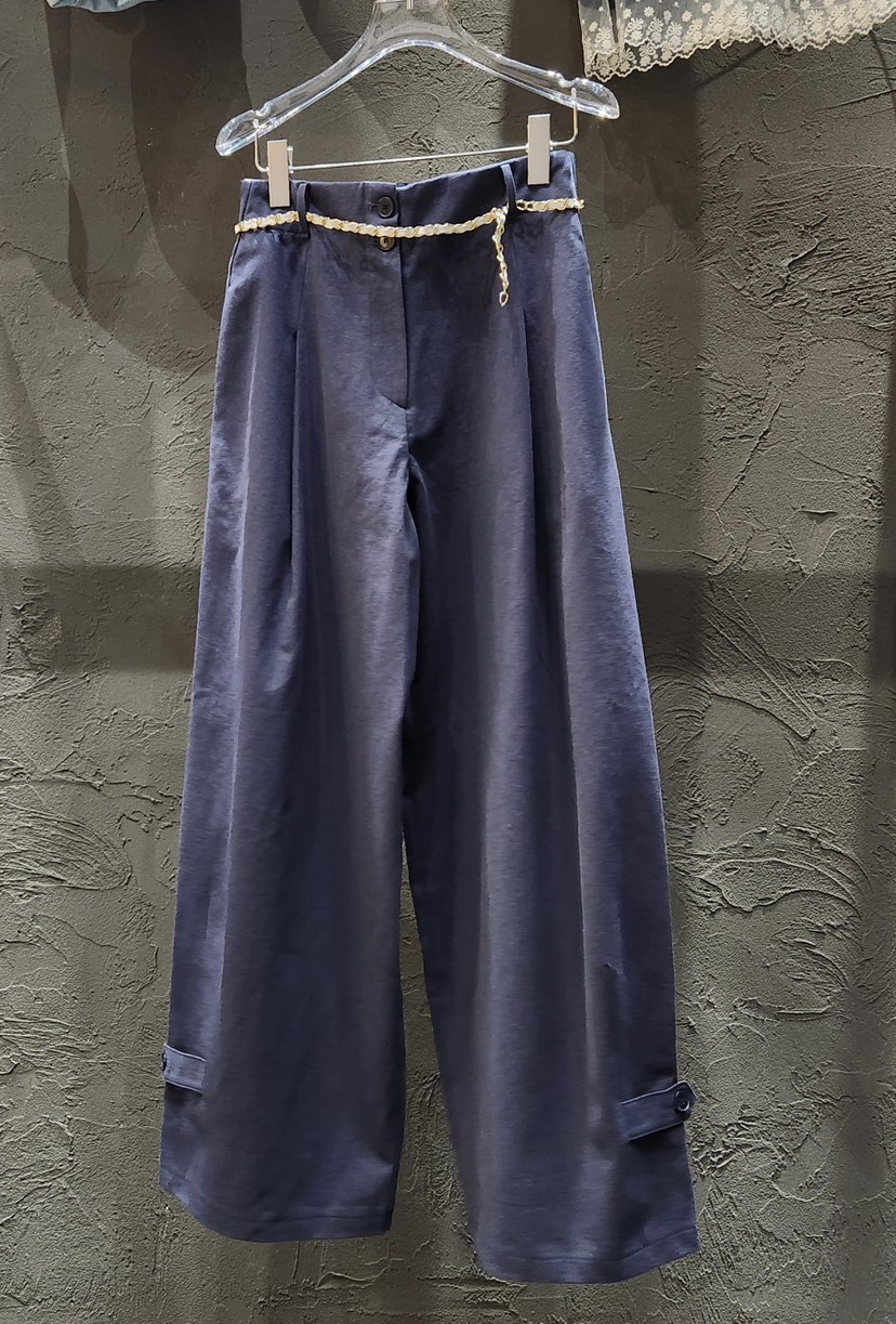 BLACK RIBBON-A韓國直郵女士新款26春夏休閑褲含腰帶褶裥BLACK RIBBON-A休閑褲圖色2