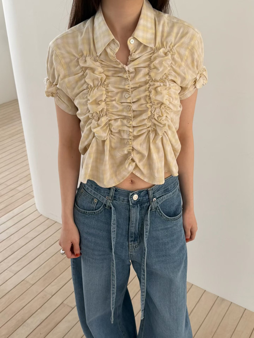 ARKIE/TAF韓國直郵實拍女士新品休閑推薦職業襯衫蕾絲衫ARKIE/TAF襯衫/蕾絲衫