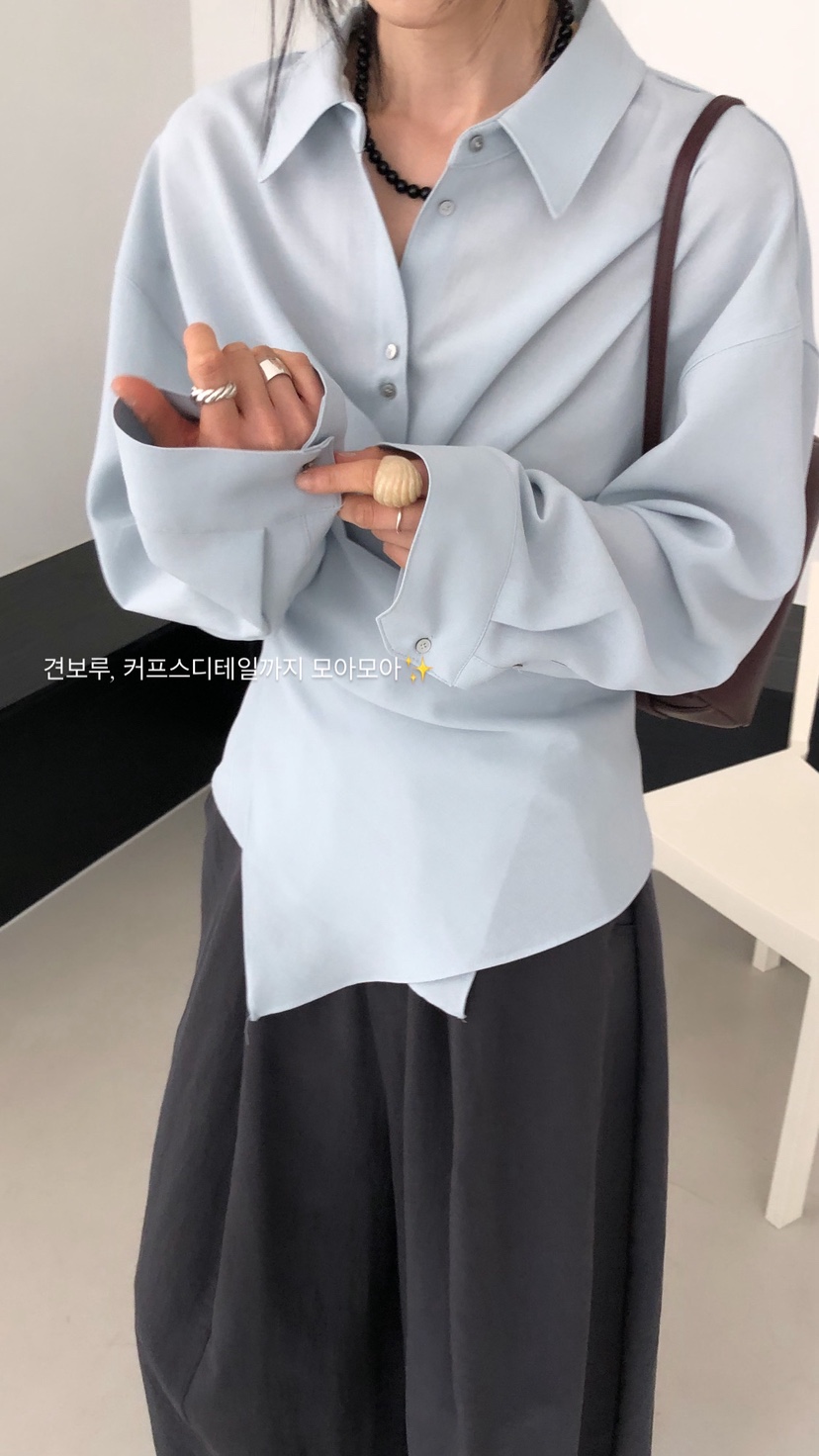 OVER RICH韓國代購女士新款26春夏時尚職業人氣襯衫蕾絲衫OVER RICH襯衫/蕾絲衫