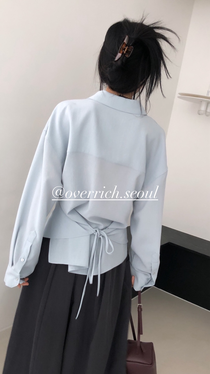 OVER RICH韓國代購女士新款26春夏時尚職業人氣襯衫蕾絲衫OVER RICH襯衫/蕾絲衫