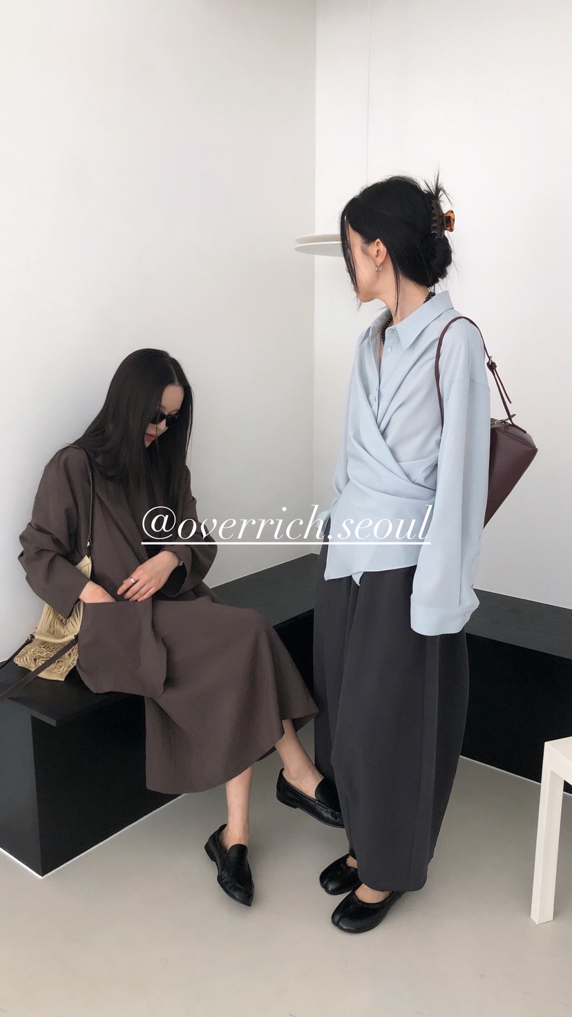 OVER RICH韓國代購女士新款26春夏時尚職業人氣襯衫蕾絲衫OVER RICH襯衫/蕾絲衫