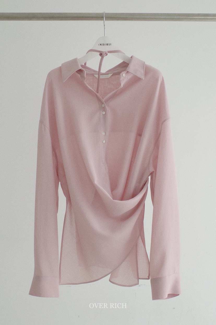 OVER RICH韓國代購女士新款26春夏時尚職業人氣襯衫蕾絲衫OVER RICH襯衫/蕾絲衫圖色2