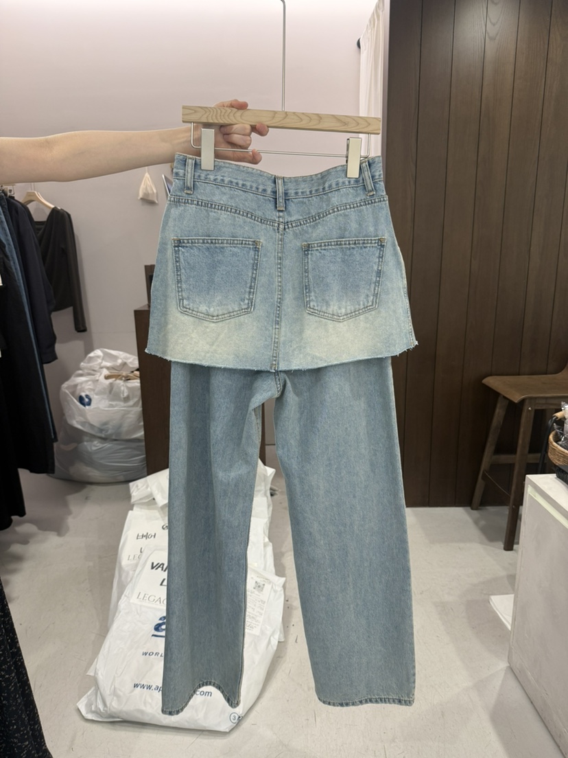 LEGACY韓國東大門直郵女士新品26春夏休閑時尚牛仔褲疊穿LEGACY牛仔褲