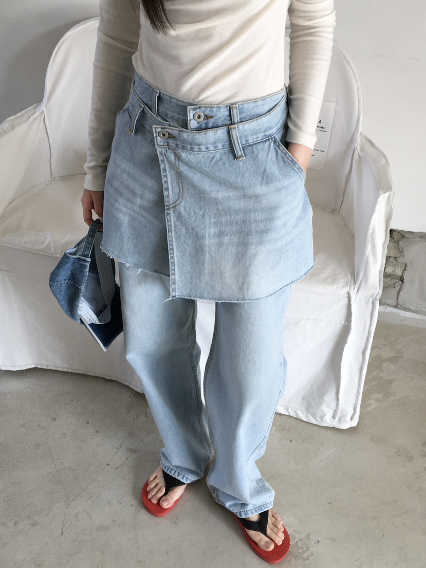 LEGACY韓國東大門直郵女士新品26春夏休閑時尚牛仔褲疊穿LEGACY牛仔褲