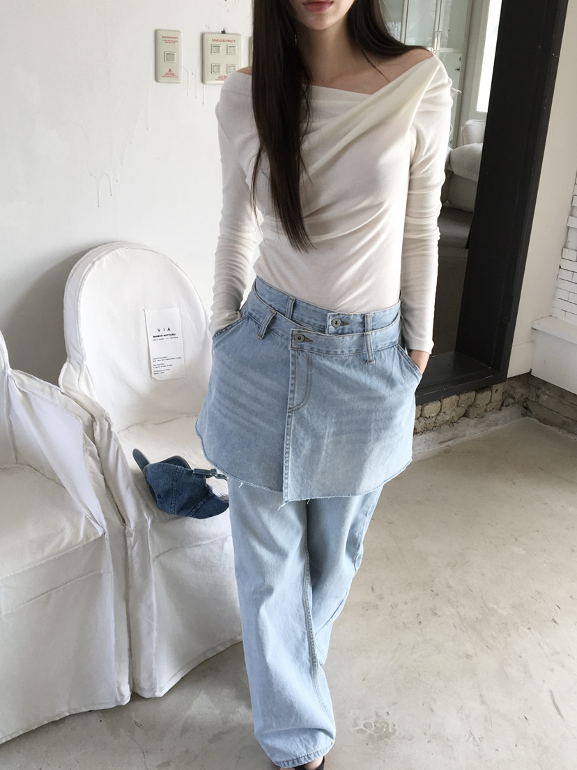 LEGACY韓國東大門直郵女士新品26春夏休閑時尚牛仔褲疊穿LEGACY牛仔褲