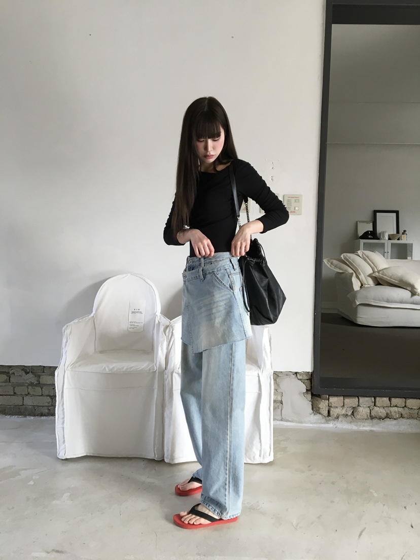 LEGACY韓國東大門直郵女士新品26春夏休閑時尚牛仔褲疊穿LEGACY牛仔褲