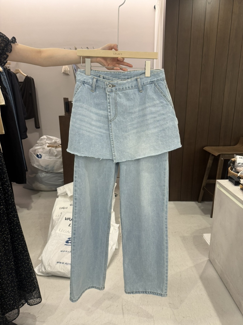 LEGACY韓國東大門直郵女士新品26春夏休閑時尚牛仔褲疊穿LEGACY牛仔褲圖色2