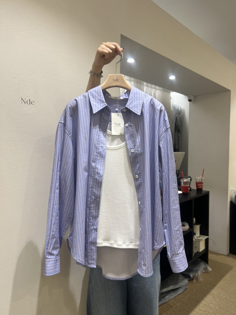 NDE韓國代購女士新款推薦休閑時尚襯衫蕾絲衫不含內搭高領BOHEME_NDE襯衫/蕾絲衫圖色2