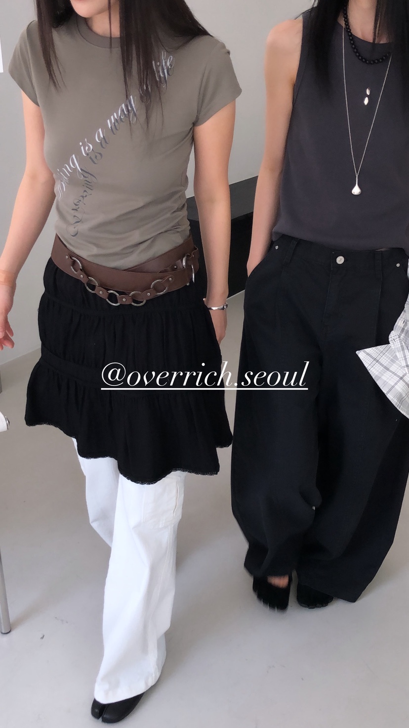 OVER RICH韓國東大門代購女裝新品26春夏職業半身裙中短裙OVER RICH半身裙/中短裙