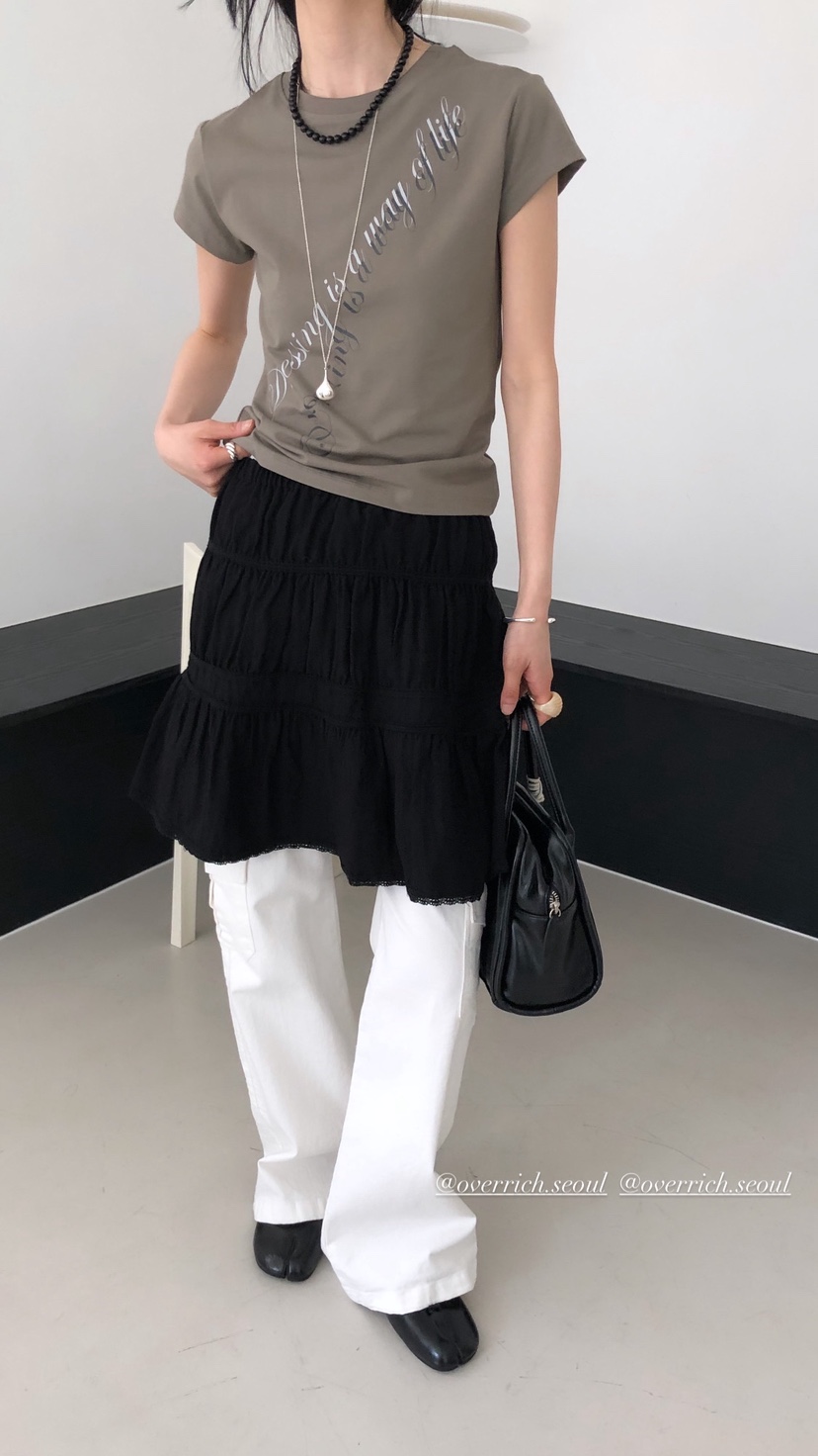 OVER RICH韓國東大門代購女裝新品26春夏職業半身裙中短裙OVER RICH半身裙/中短裙