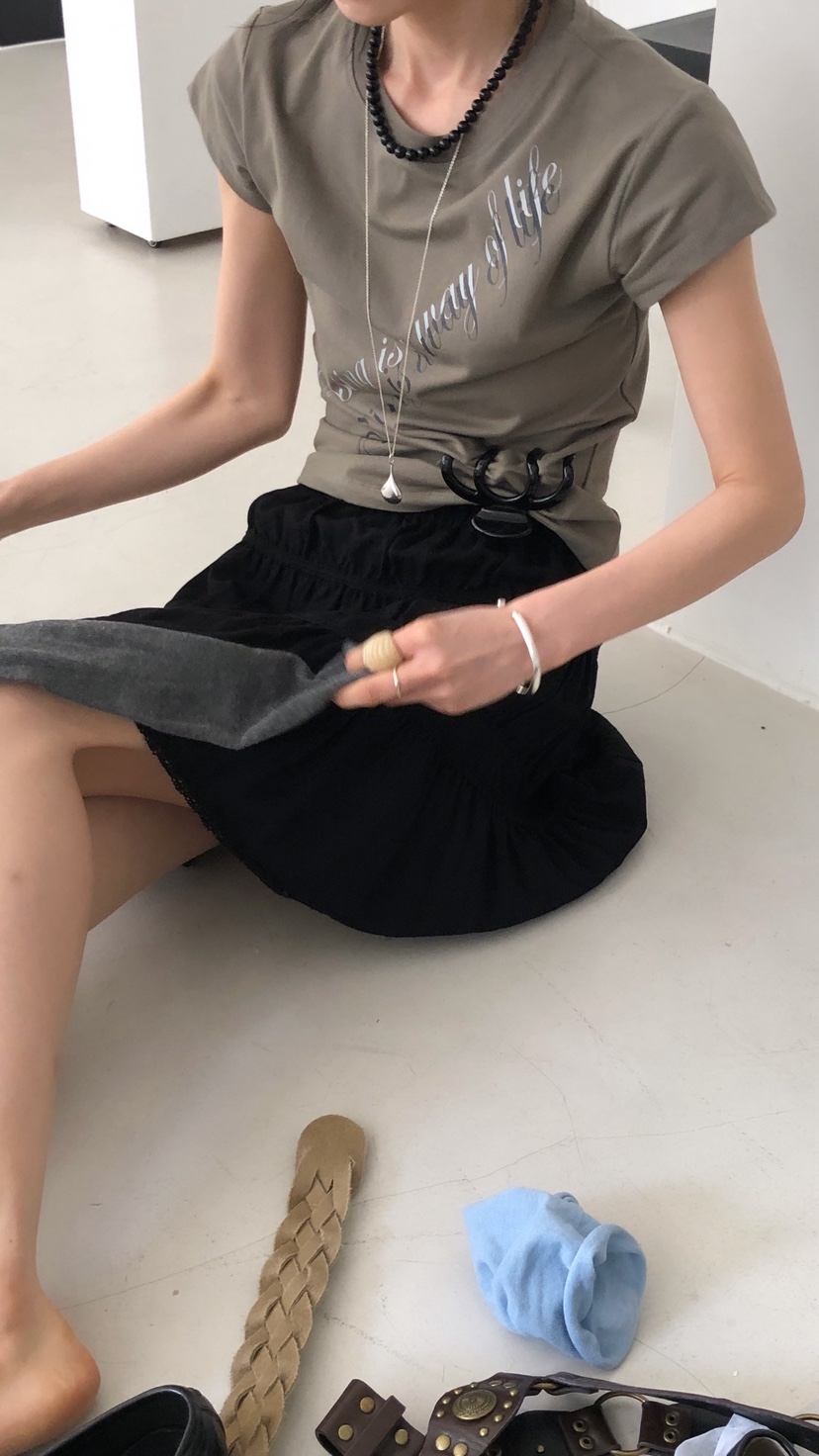 OVER RICH韓國東大門代購女裝新品26春夏職業半身裙中短裙OVER RICH半身裙/中短裙