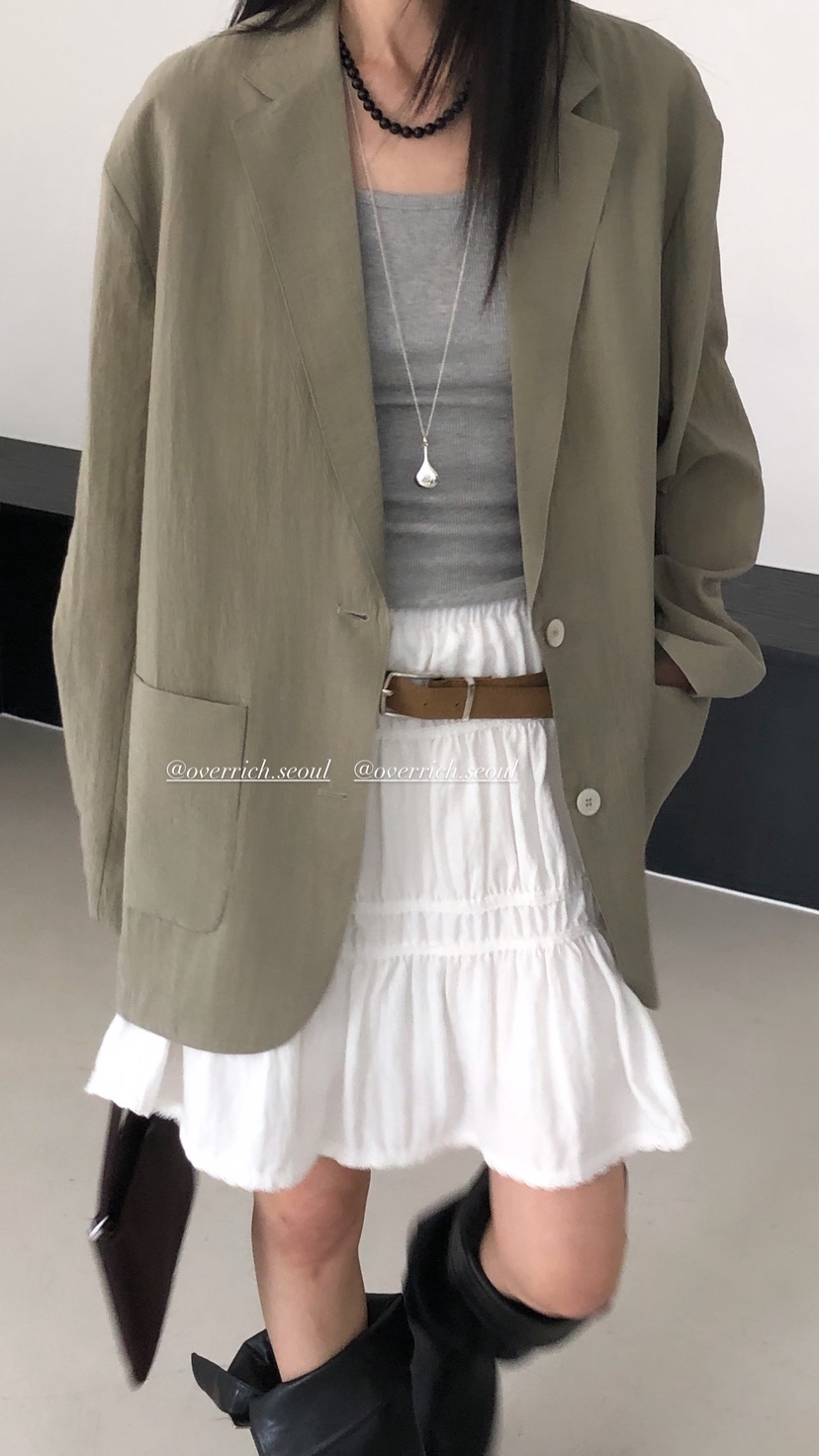 OVER RICH韓國直郵實拍女裝新款職業26春夏推薦休閑夾克OVER RICH夾克
