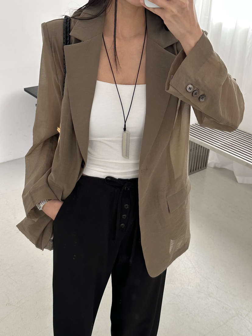 LE VASE韓國代購女士新款26春夏時尚職業熱賣推薦休閑夾克LE VASE夾克