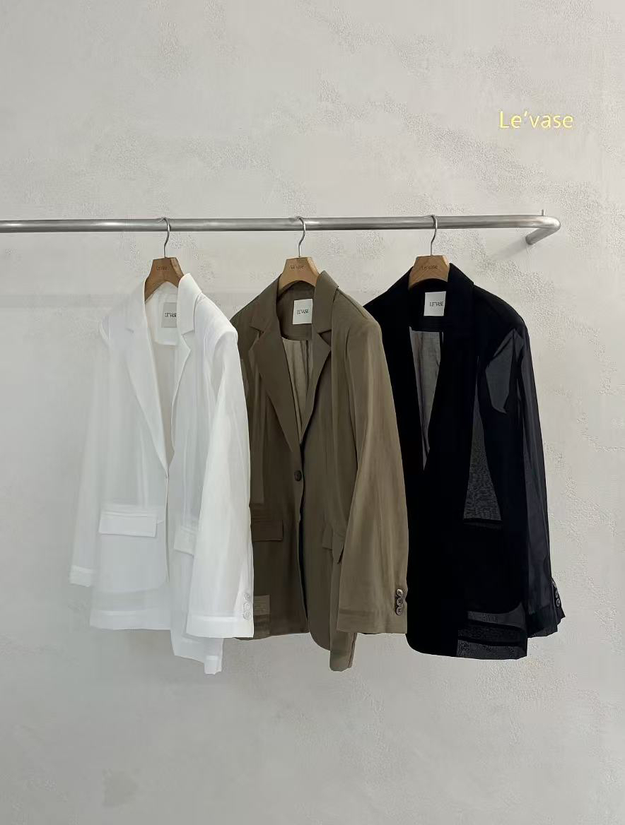 LE VASE韓國代購女士新款26春夏時尚職業熱賣推薦休閑夾克LE VASE夾克