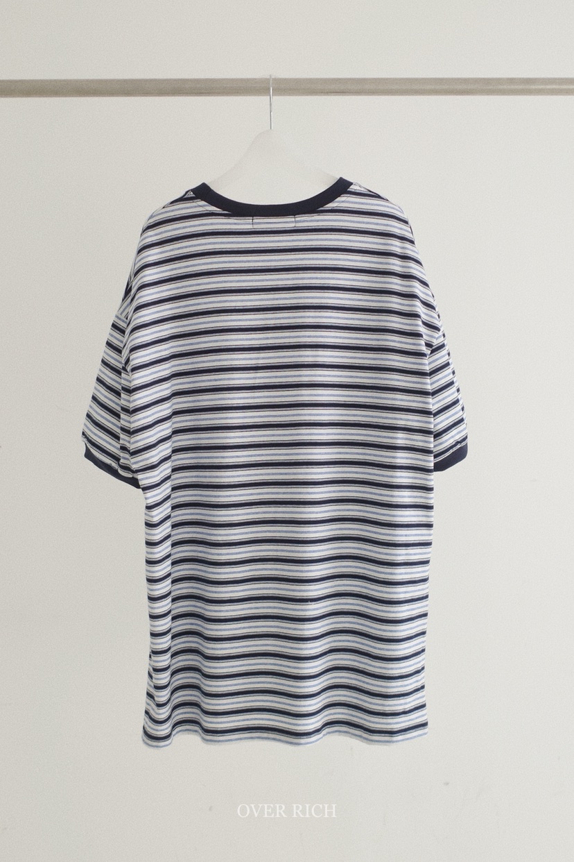 OVER RICH韓國東大門代購女士新品職業推薦26春夏T恤條紋OVER RICHT恤