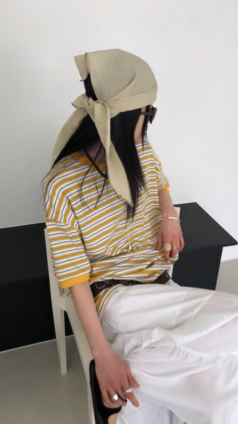 OVER RICH韓國東大門代購女士新品職業推薦26春夏T恤條紋OVER RICHT恤