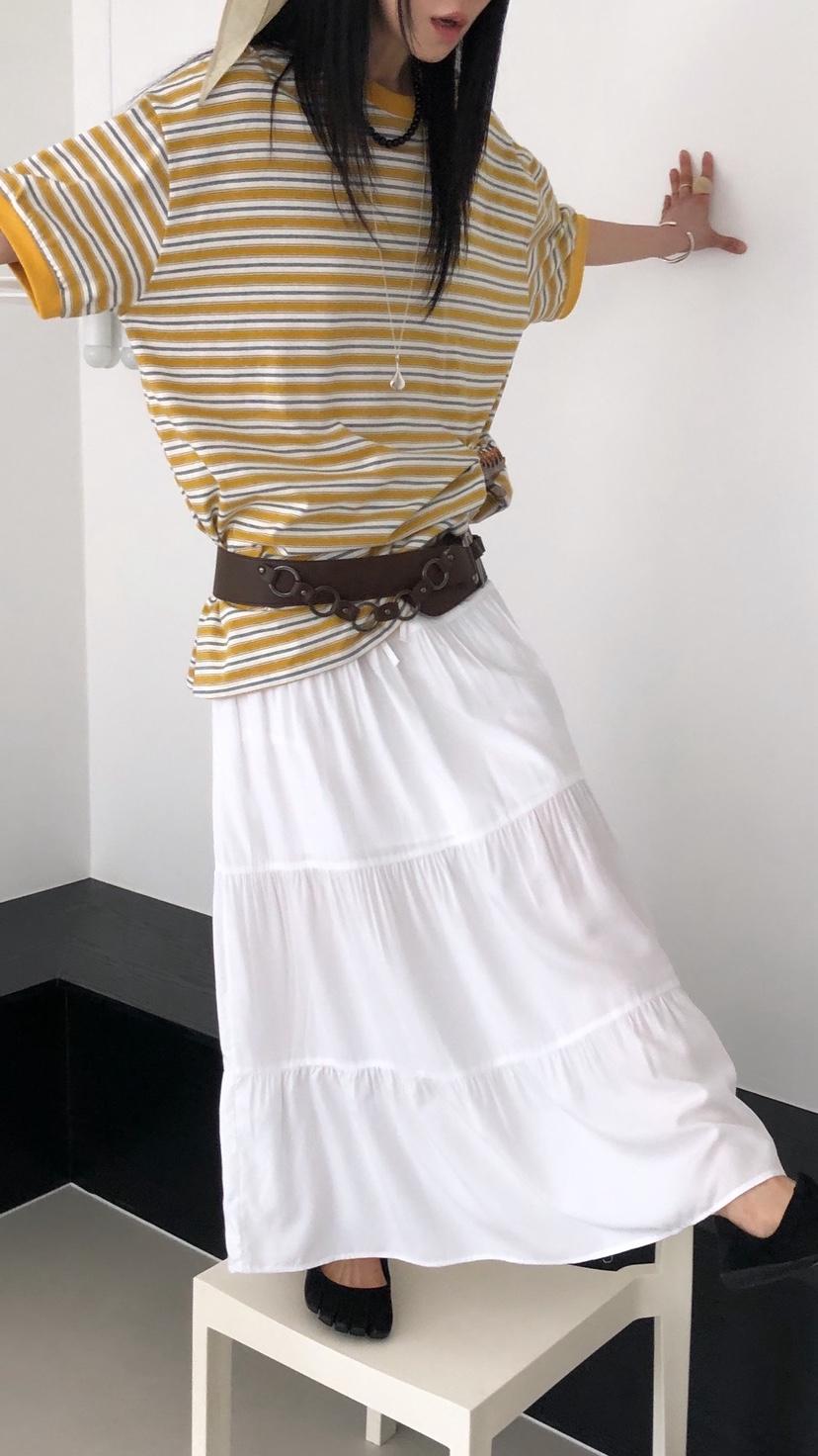 OVER RICH韓國東大門代購女士新品職業推薦26春夏T恤條紋OVER RICHT恤