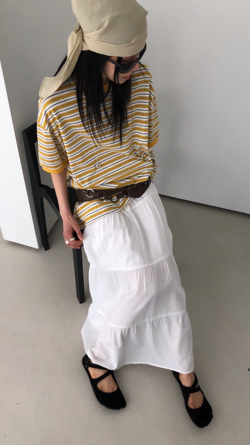 OVER RICH韓國東大門代購女士新品職業推薦26春夏T恤條紋OVER RICHT恤