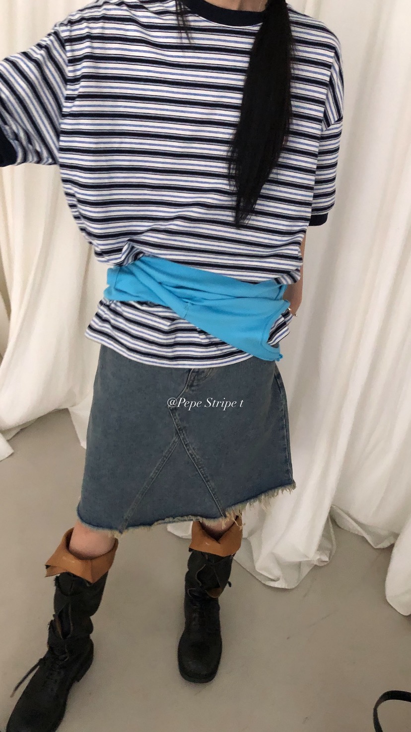 OVER RICH韓國東大門代購女士新品職業推薦26春夏T恤條紋OVER RICHT恤