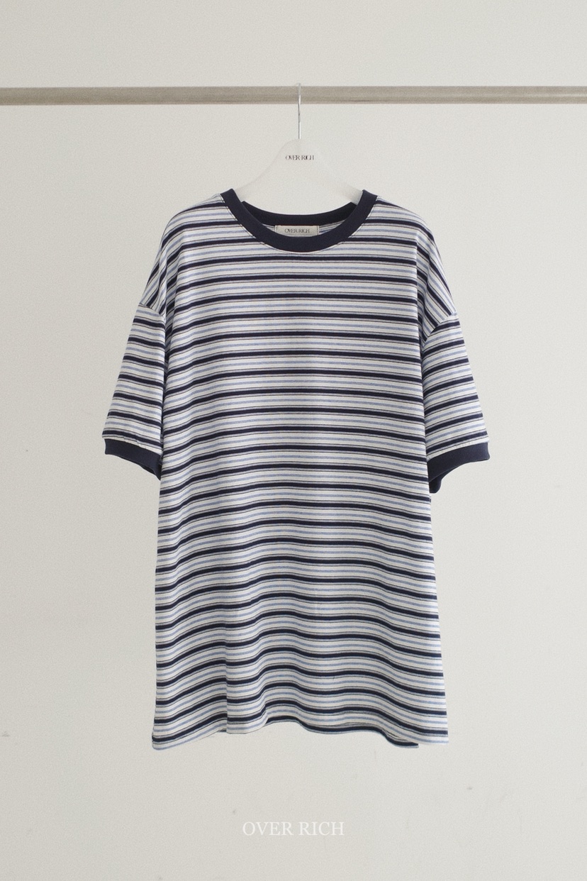 OVER RICH韓國東大門代購女士新品職業推薦26春夏T恤條紋OVER RICHT恤圖色1
